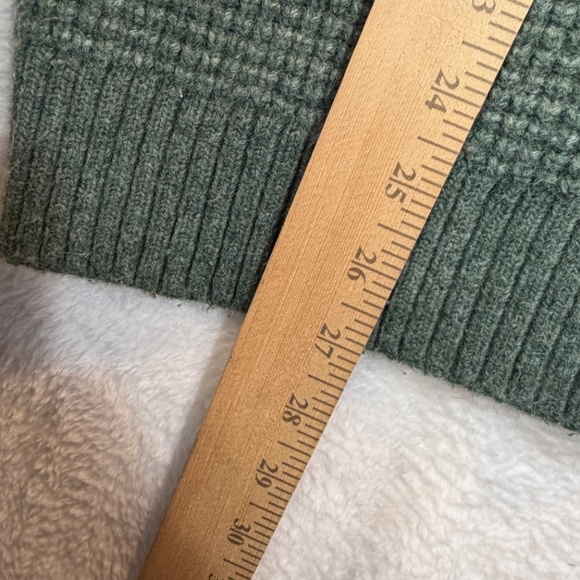 Fat Face !/4 Zip Sweater Mens Size XL Olive Green Chunky Knit Cotton Wool Preppy - Picture 8 of 9